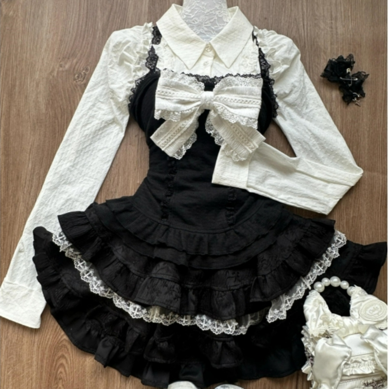 Fly Line - Y2k Esthetische Lolita Stijl 3-delige Set